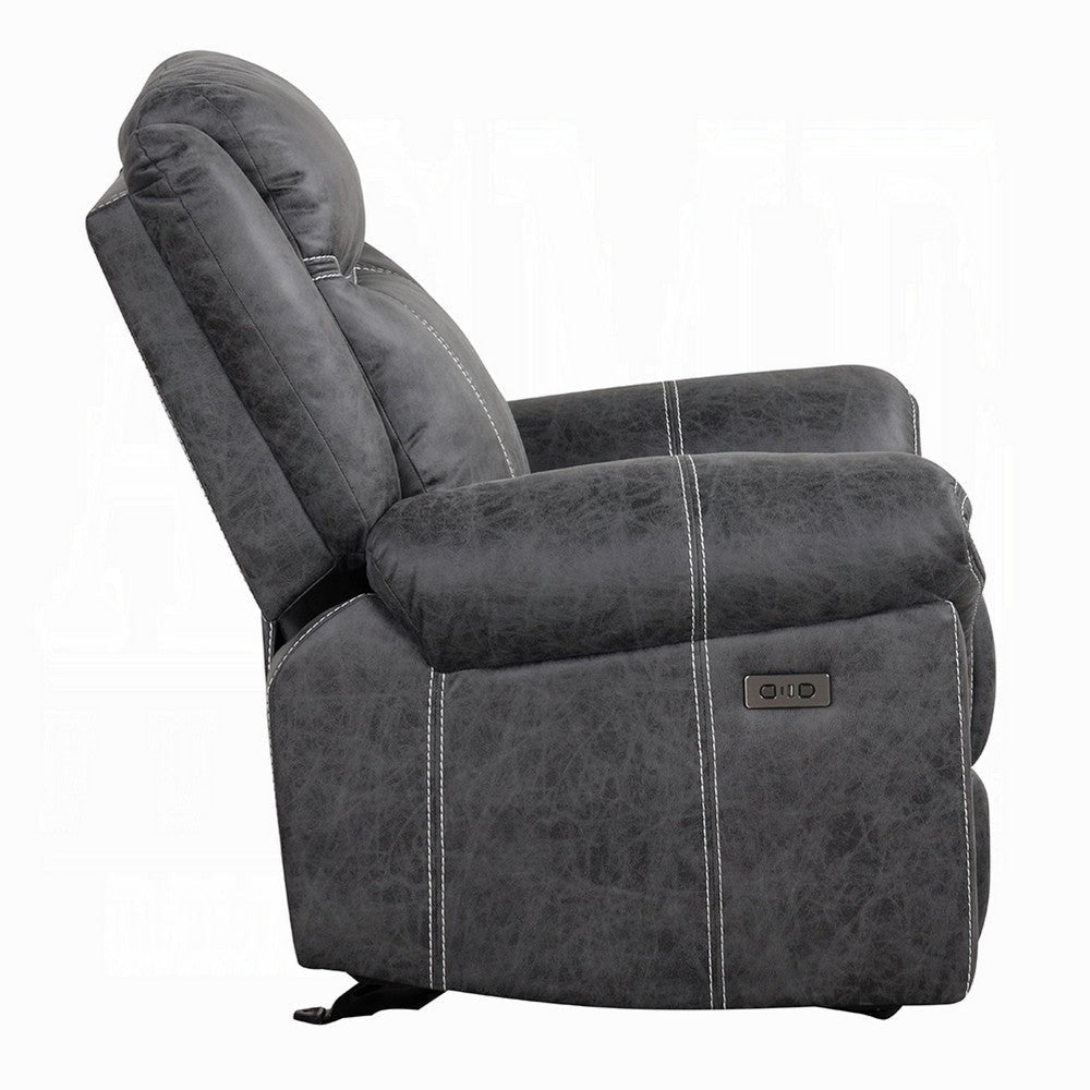 Hesy Power Motion Recliner Chair | USB Ports | Dark Gray Microfiber BM333922