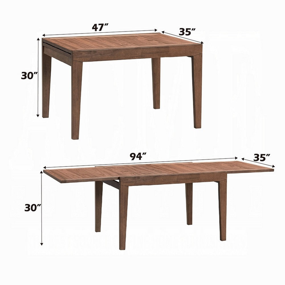 Mea Dining Table | 47-94" Expandable Top | Scandinavian Walnut Brown