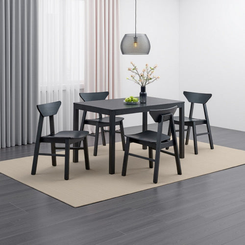 Frey Dining Table | 47" Rectangular Top | Scandinavian Black Wood