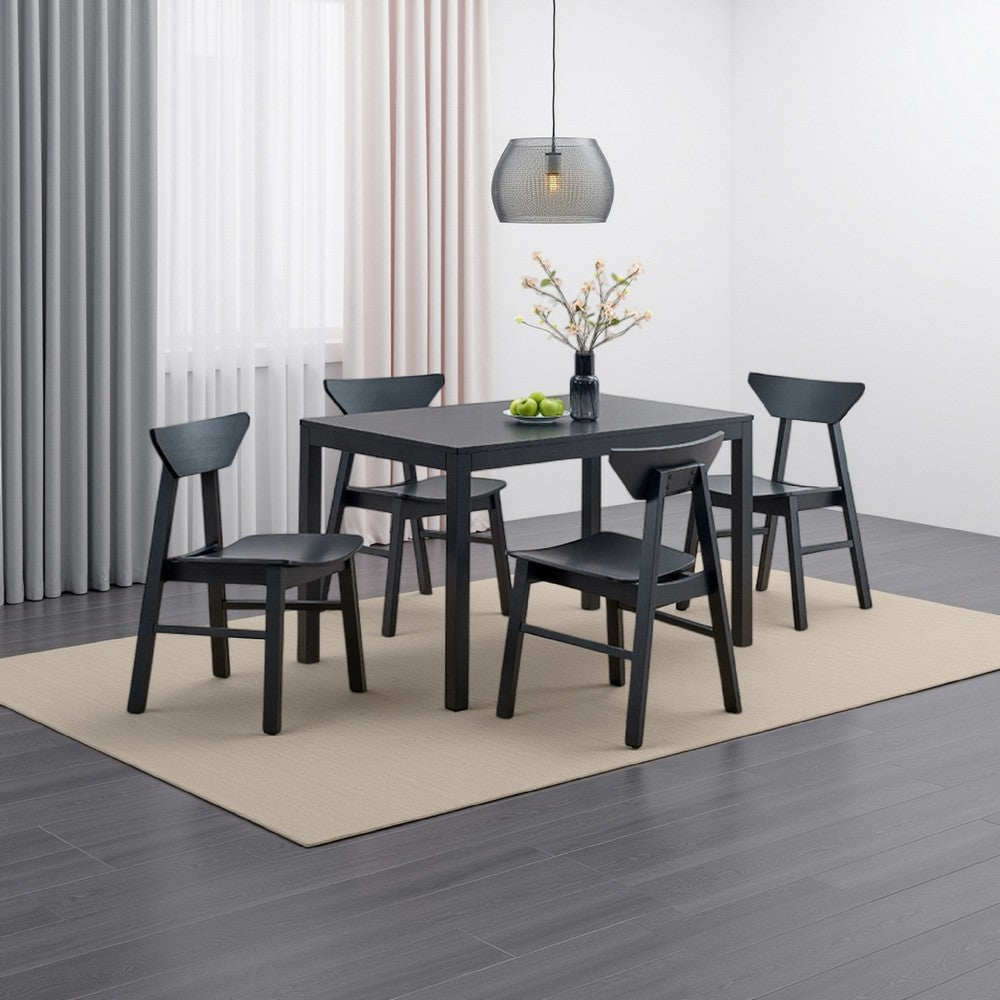 Frey Dining Table | 47" Rectangular Top | Scandinavian Black Wood