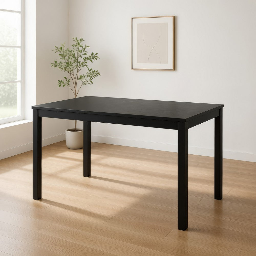 Frey Dining Table | 47" Rectangular Top | Scandinavian Black Wood