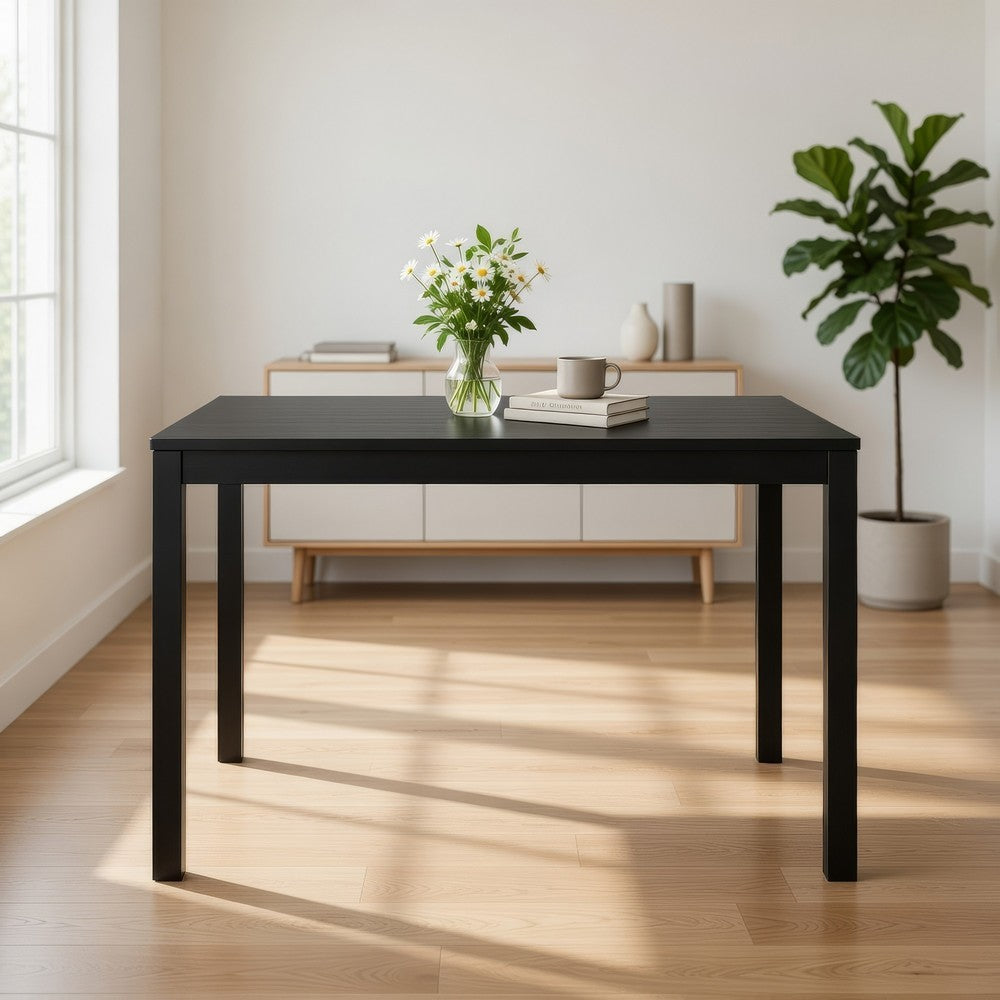 Frey Dining Table | 47" Rectangular Top | Scandinavian Black Wood