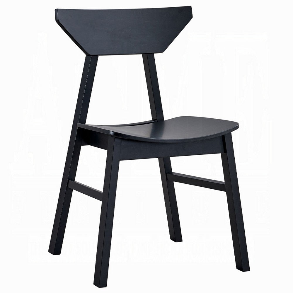 Frey 4pc Dining Side Chair Set | Low Curved Back | Scandinavian Black