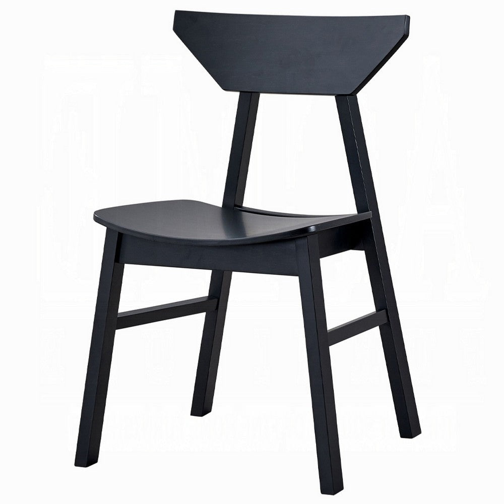 Frey 4pc Dining Side Chair Set | Low Curved Back | Scandinavian Black BM333928