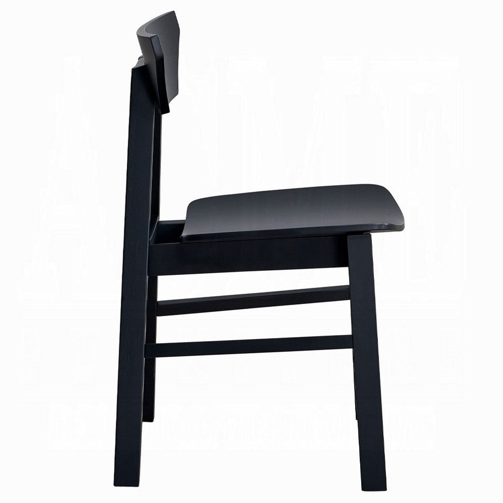 Frey 4pc Dining Side Chair Set | Low Curved Back | Scandinavian Black BM333928