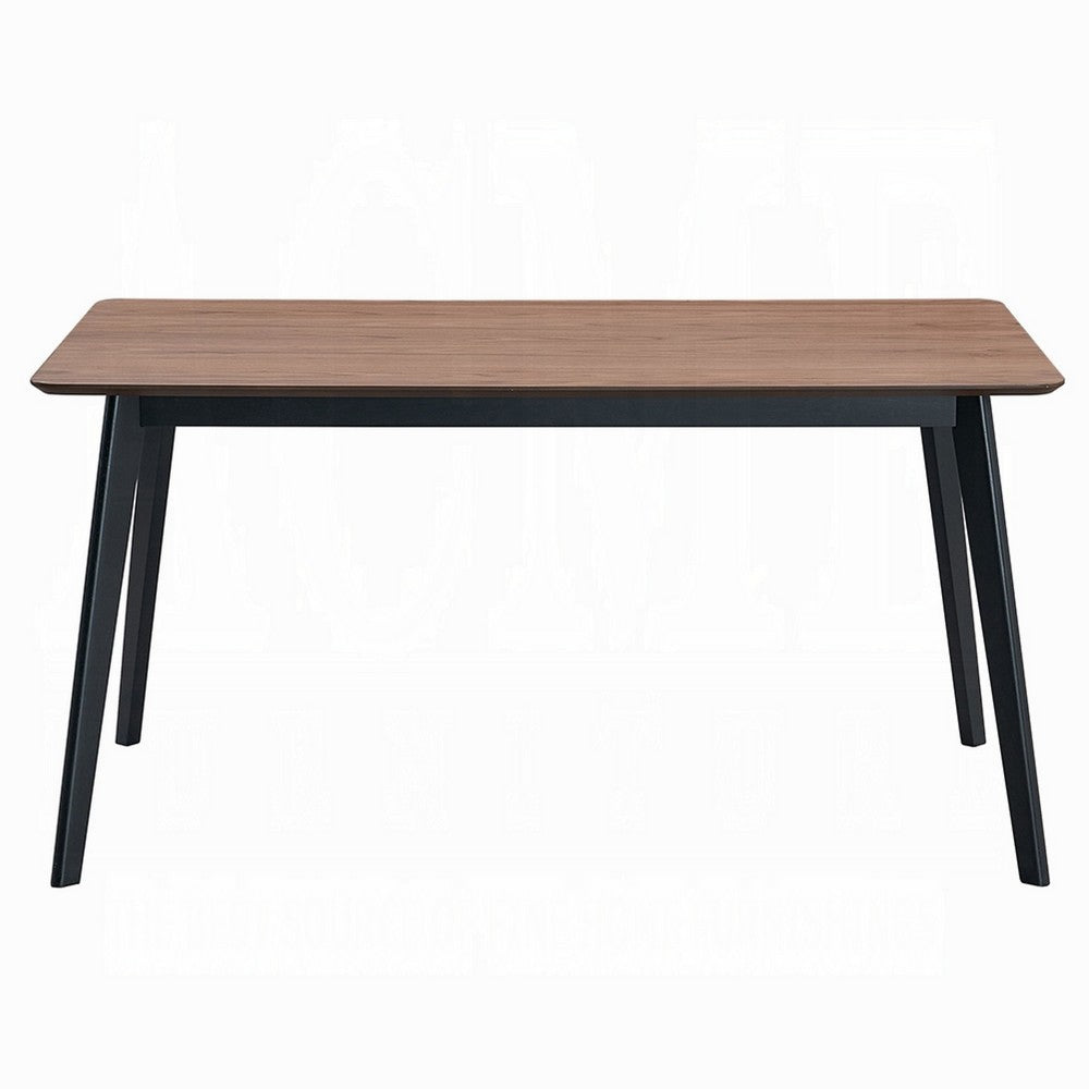 Bery Dining Table | 59" Rectangular Brown Top | Scandinavian Black