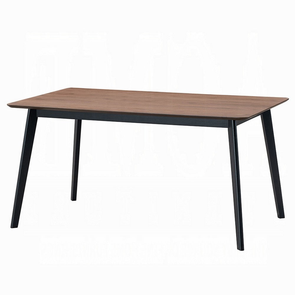 Bery Dining Table | 59" Rectangular Brown Top | Scandinavian Black