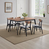 Bery Dining Table | 59" Rectangular Brown Top | Scandinavian Black