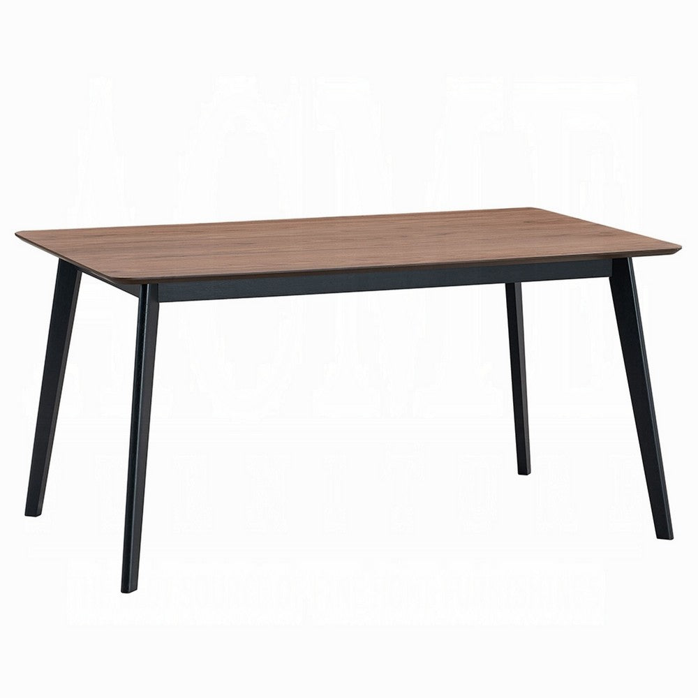 Bery Dining Table | 59" Rectangular Brown Top | Scandinavian Black