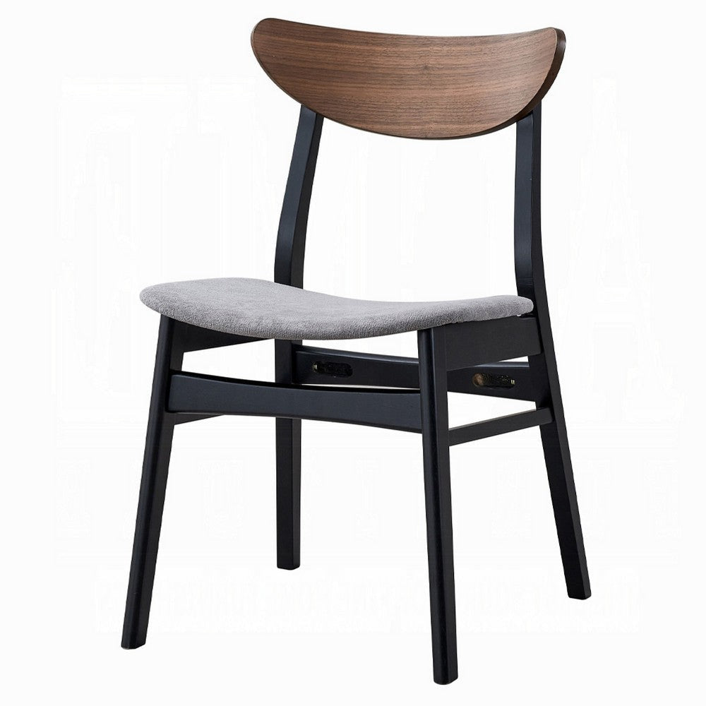 Bery Dining Side Chair Set of 2 | Gray Linen Seat | Scandinavian Black BM333930