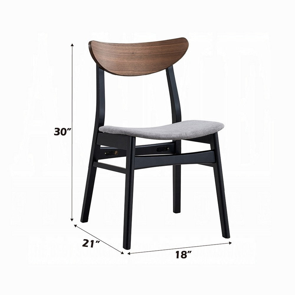 Bery Dining Side Chair Set of 2 | Gray Linen Seat | Scandinavian Black BM333930