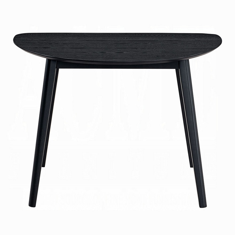 Rory Dining Table | 43" Half Moon Round Top | Scandinavian Black Wood