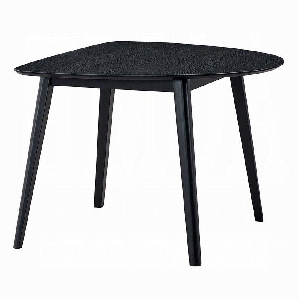 Rory Dining Table | 43" Half Moon Round Top | Scandinavian Black Wood