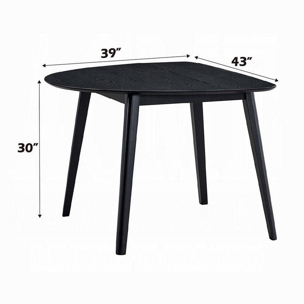 Rory Dining Table | 43" Half Moon Round Top | Scandinavian Black Wood