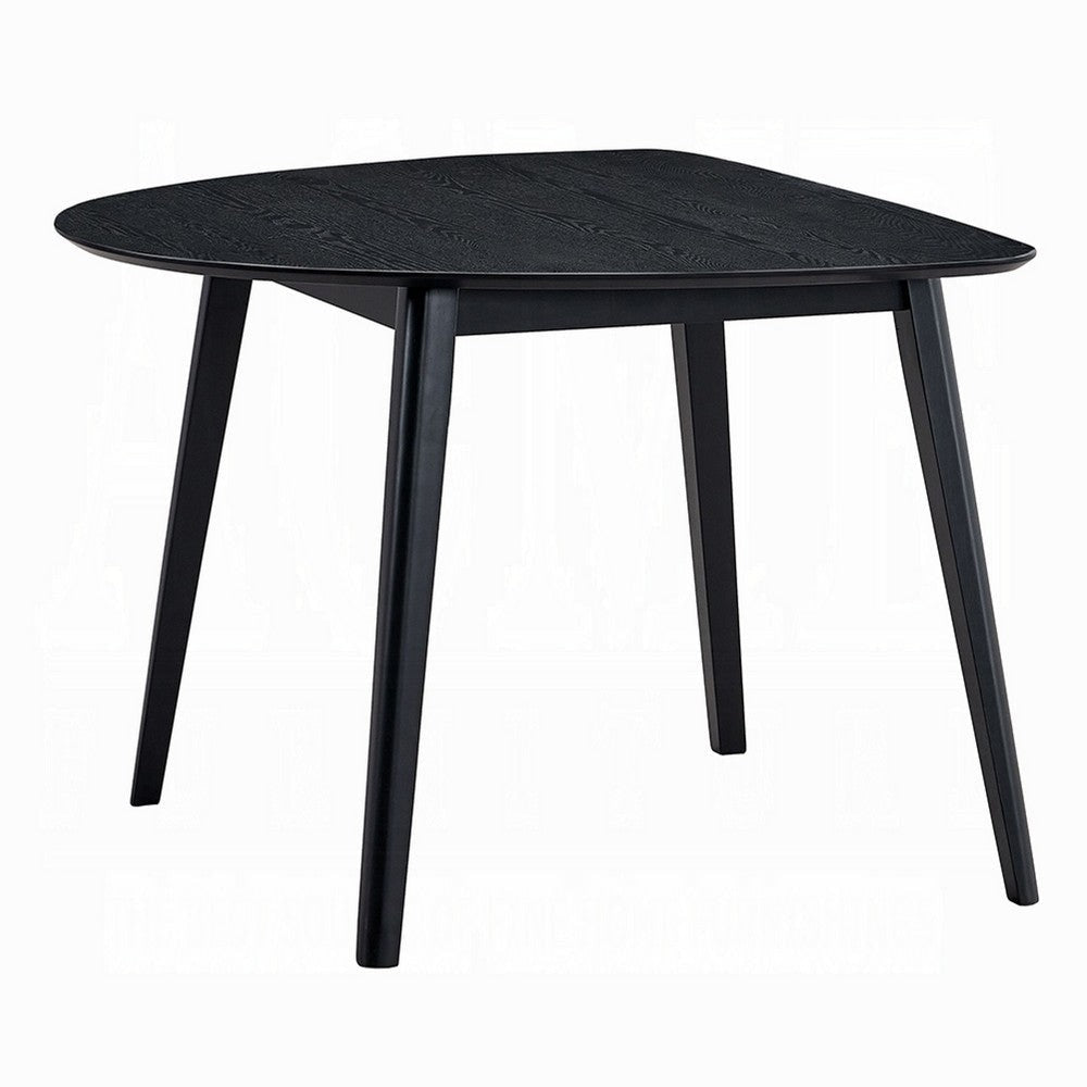 Rory Dining Table | 43" Half Moon Round Top | Scandinavian Black Wood