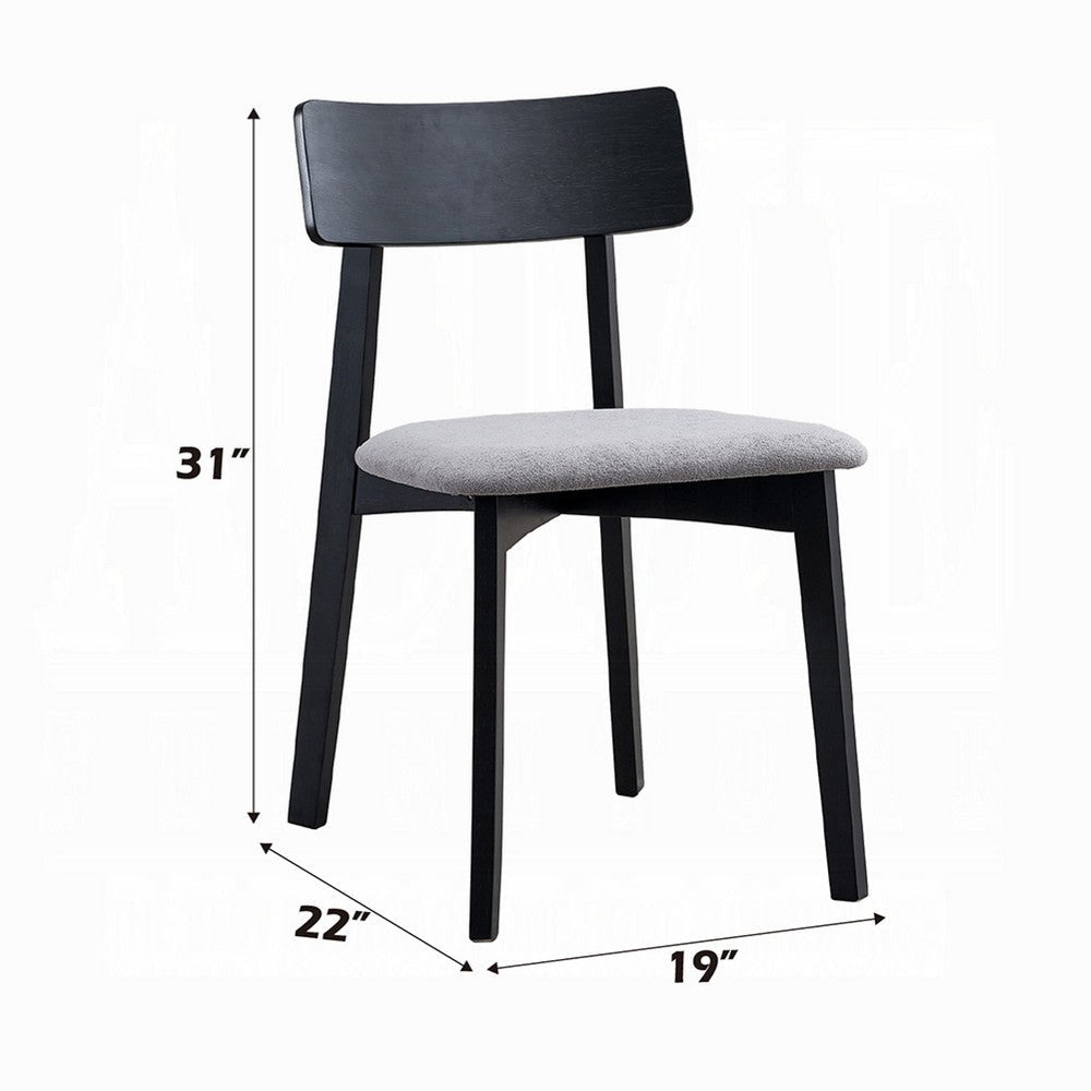 Rory Dining Side Chair Set of 2 | Low Curved Back | Scandinavian Black BM333932