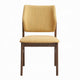 Nory Dining Side Chair Set of 2 | Yellow Linen Cushions | Walnut Brown BM333935