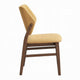 Nory Dining Side Chair Set of 2 | Yellow Linen Cushions | Walnut Brown BM333935