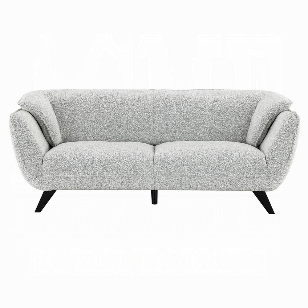 Naeli Sofa | Rounded Back | Light Gray Boucle | 86’’ Solid Pine Wood BM333936