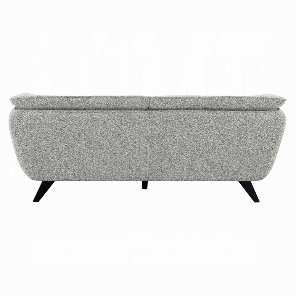 Naeli Sofa | Rounded Back | Light Gray Boucle | 86’’ Solid Pine Wood BM333936