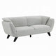 Naeli Sofa | Rounded Back | Light Gray Boucle | 86" Solid Pine Wood