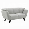 Naeli Loveseat | Rounded Light Gray Boucle | 65" Solid Pine Wood