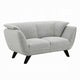 Naeli Loveseat | Rounded Light Gray Boucle | 65" Solid Pine Wood