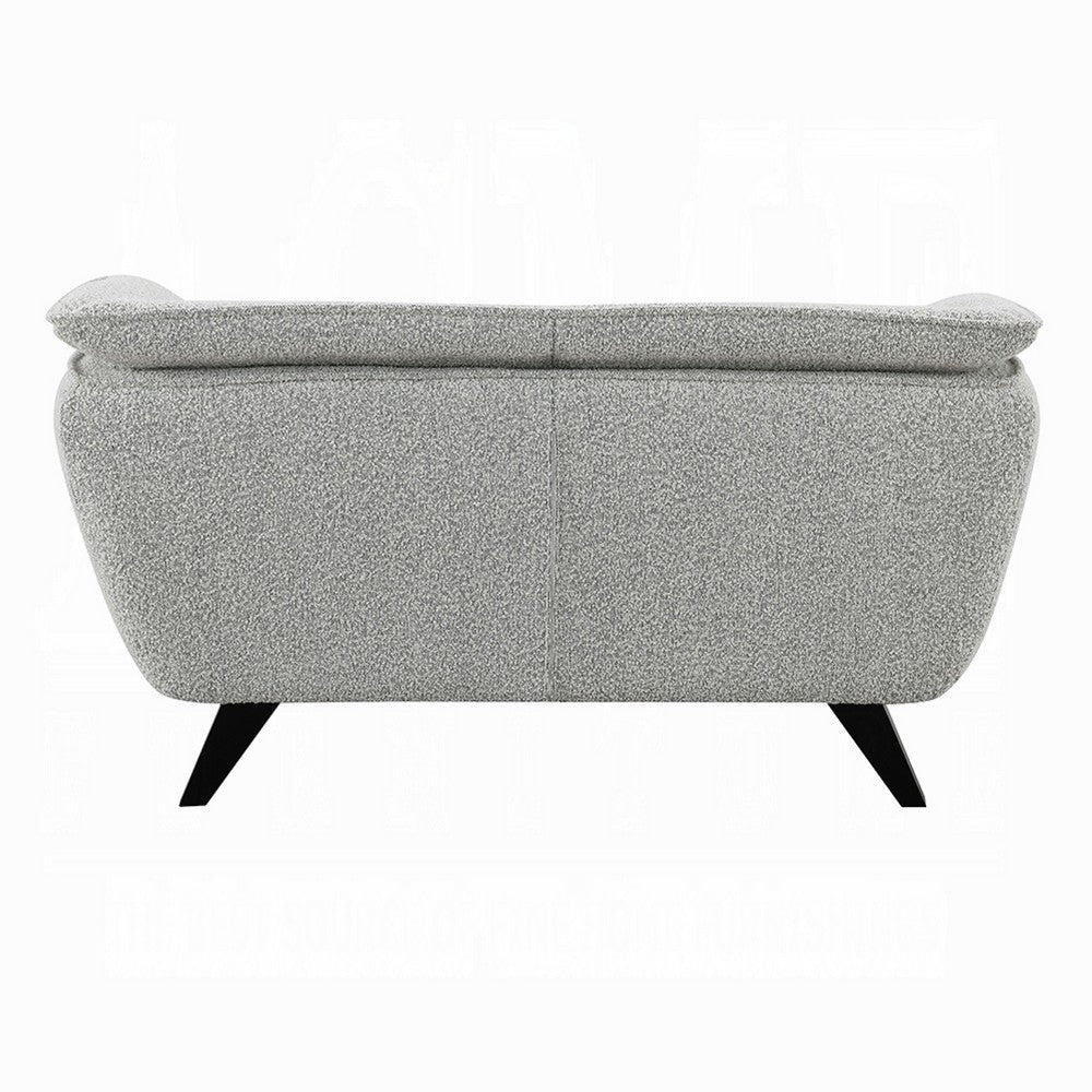 Naeli Loveseat | Rounded Light Gray Boucle | 65’’ Solid Pine Wood BM333937