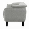 Naeli Loveseat | Rounded Light Gray Boucle | 65’’ Solid Pine Wood BM333937