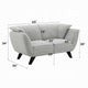 Naeli Loveseat | Rounded Light Gray Boucle | 65’’ Solid Pine Wood BM333937