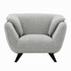 Naeli Accent Armchair | Rounded Back Light Gray Boucle | Solid Wood BM333938