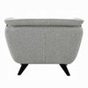Naeli Accent Armchair | Rounded Back Light Gray Boucle | Solid Wood BM333938