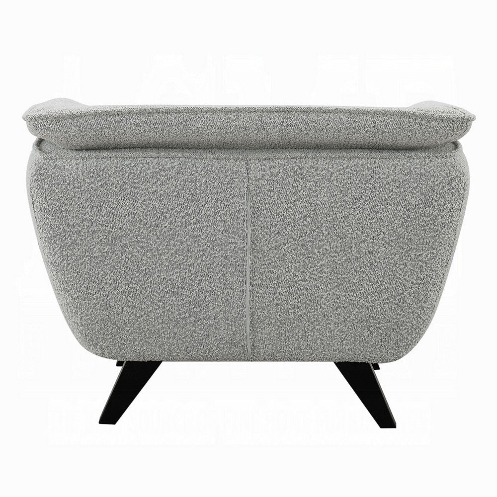 Naeli Accent Armchair | Rounded Back Light Gray Boucle | Solid Wood BM333938