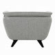 Naeli Accent Armchair | Rounded Back Light Gray Boucle | Solid Wood BM333938