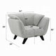 Naeli Accent Armchair | Rounded Back Light Gray Boucle | Solid Wood BM333938
