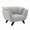 Naeli Accent Armchair | Rounded Back Light Gray Boucle | Solid Wood