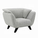 Naeli Accent Armchair | Rounded Back Light Gray Boucle | Solid Wood