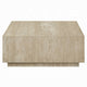 Lory Coffee Table | 35’’ Square Travertine Top | Natural Wood Beige BM333939