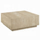 Lory Coffee Table | 35’’ Square Travertine Top | Natural Wood Beige BM333939
