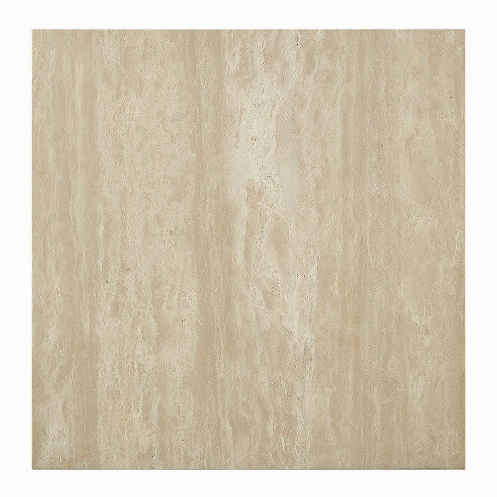 Lory Coffee Table | 35’’ Square Travertine Top | Natural Wood Beige BM333939
