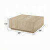 Lory Coffee Table | 35’’ Square Travertine Top | Natural Wood Beige BM333939