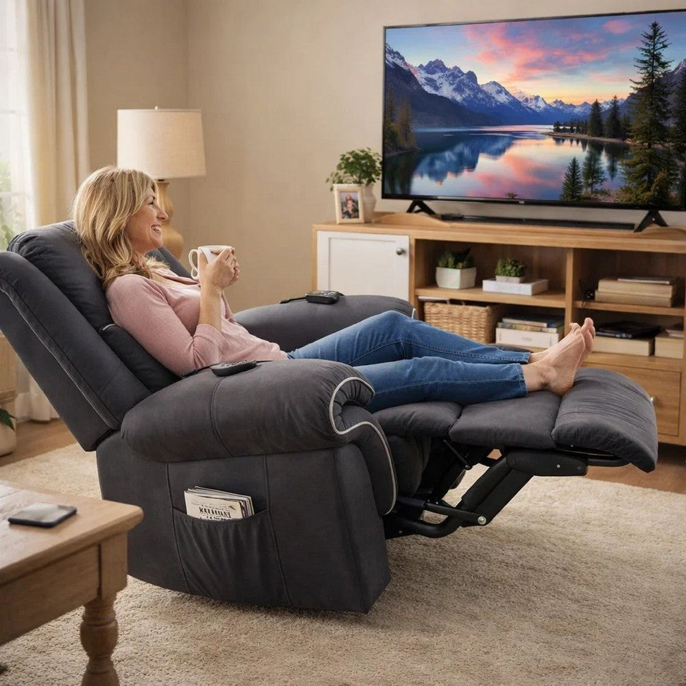 Seru Power Motion Lift Recliner Chair | Heated Massage | Dark Gray