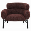 Meru Sofa Chair | Curved Back Maroon Red Tweed Fabric | Black Metal BM333945