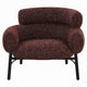 Meru Sofa Chair | Curved Back Maroon Red Tweed Fabric | Black Metal BM333945