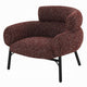 Meru Sofa Chair | Curved Back Maroon Red Tweed Fabric | Black Metal BM333945