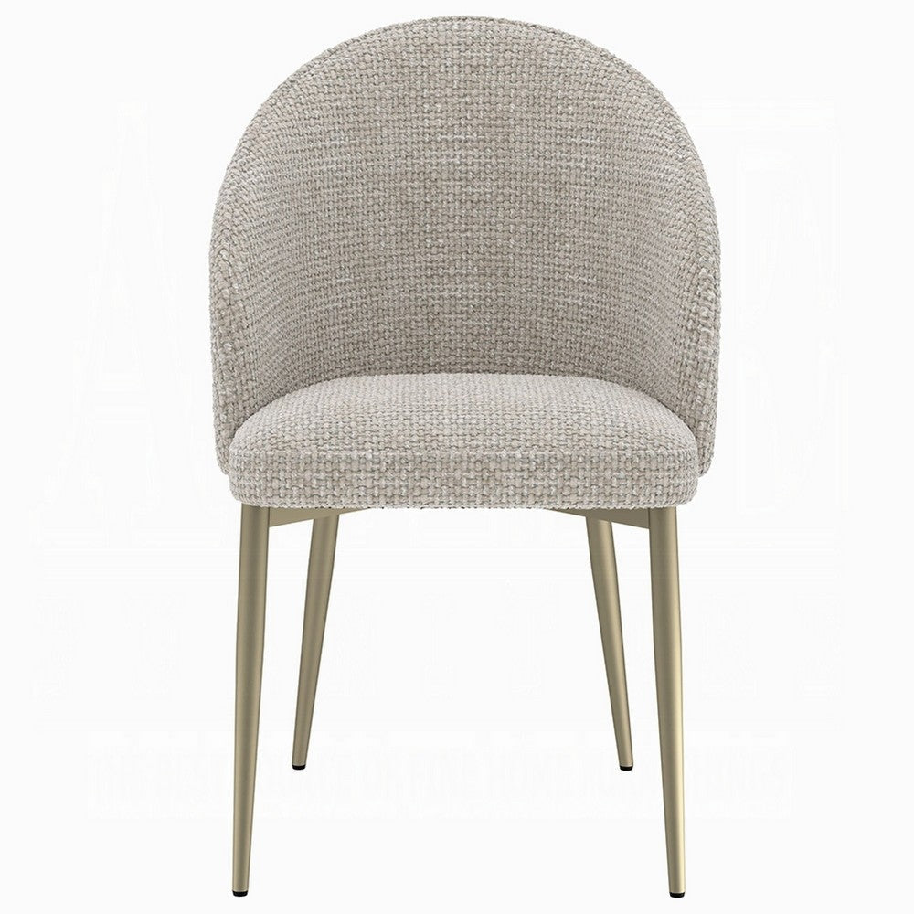 Geru Dining Side Chair Set of 2 | Padded Curved Back | Light Gray BM333946