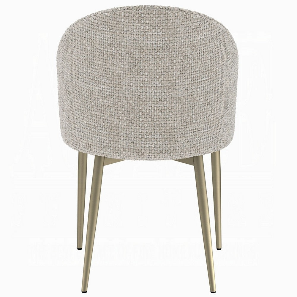 Geru Dining Side Chair Set of 2 | Padded Curved Back | Light Gray BM333946