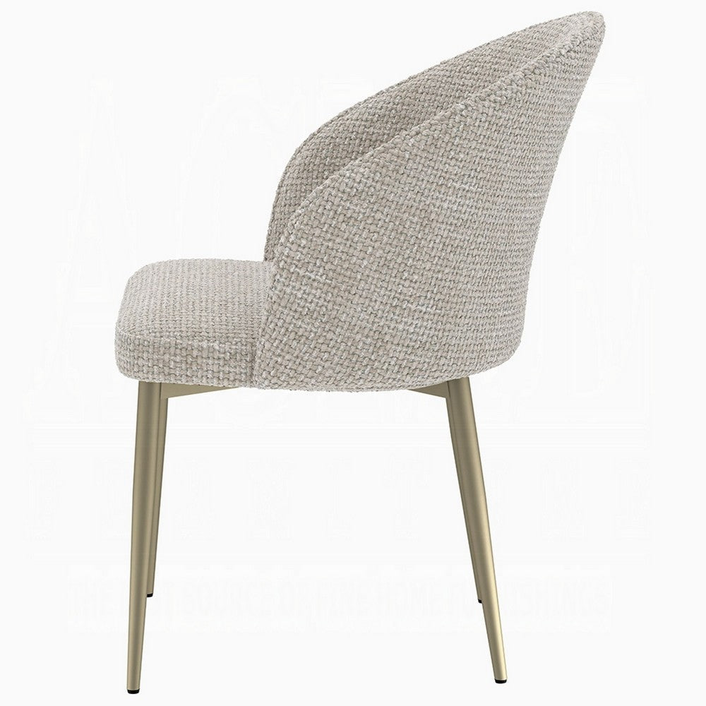Geru Dining Side Chair Set of 2 | Padded Curved Back | Light Gray BM333946