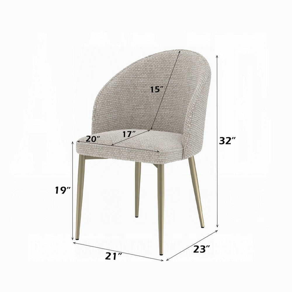 Geru Dining Side Chair Set of 2 | Padded Curved Back | Light Gray BM333946