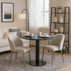 Geru Dining Side Chair Set of 2 | Padded Curved Back | Light Gray